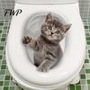 Lustige Toilettensitz-Aufkleber 3D Cartoon Katze Sticker, Wasserdicht Süßes Tier Deckel Einfach Abziehbar Badezimmer Aufkleber, Lustige Selbstklebende Wanddeko Kinder