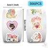 500Pcs/Roll Retro Animals Aesthetics Kids Rewards Stickers - DIY Scrapbooks Album Decor Sealing Label Decals