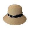Premium grass summer visor women's outdoor travel UV protection sun hat casual big edge straw hat