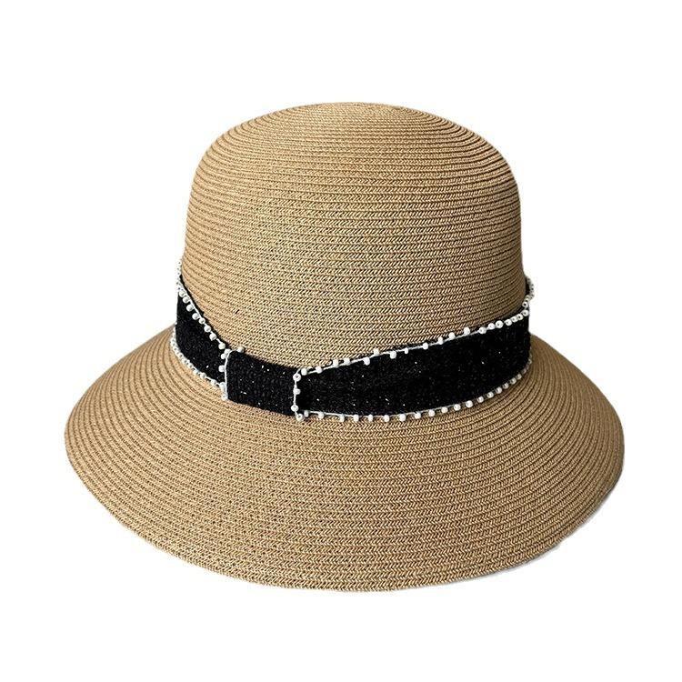 Premium grass summer visor women's outdoor travel UV protection sun hat casual big edge straw hat