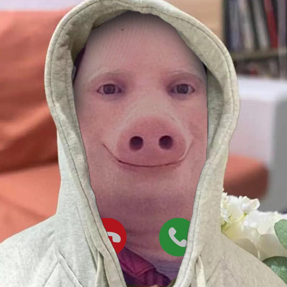 2 Stück Für John Pork ruft Interessant 3D-gedruckte nahtlose Maske John Pork lächelnd Cosplay Gesichtsmaske Party Cosplay Requisiten