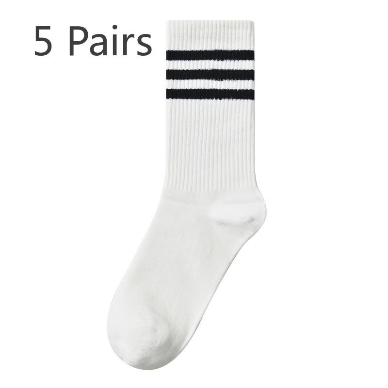 5 Pairs of Women's Spring and Autumn Fashion Mid Tube Color Socks