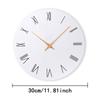 Nordic Wooden Wall Clock Easy to Read Round 11.81'' Decorative Clock for Bedroom Hallway Kitchen Dining Room Home Decoration