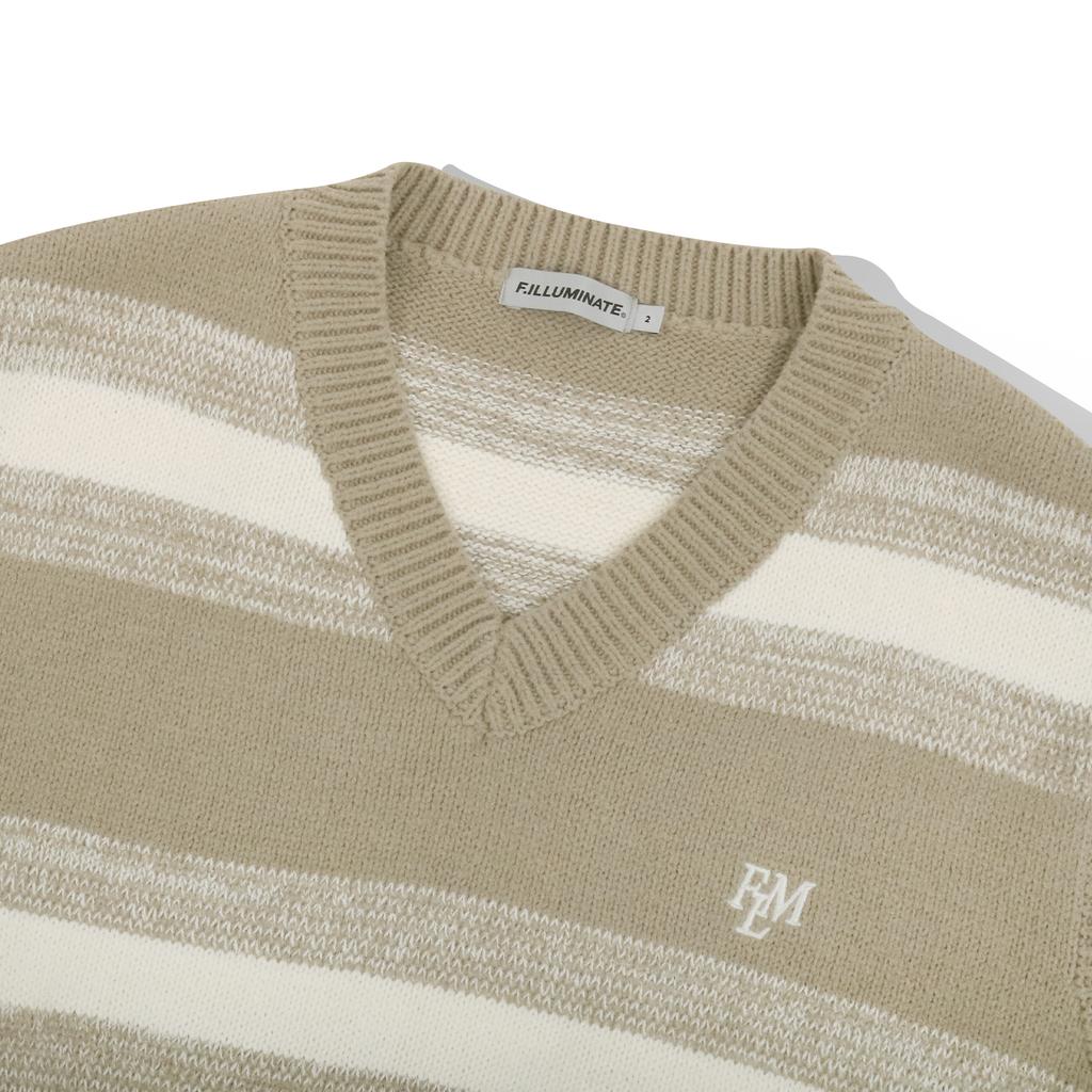 Illuminate Flm Striped Knit Vest - Grey