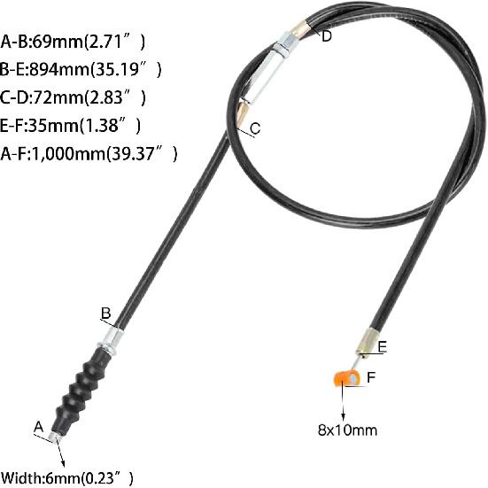 YOXUFA 38.98 Inch Clutch Cable Adjustable For 50Cc 70Cc 90Cc 110Cc 125Cc 250Cc SSR SDG TaoTao DB17 DB27 Apollo RFZ DB007 Coolster Baja X-Pro X-Motos