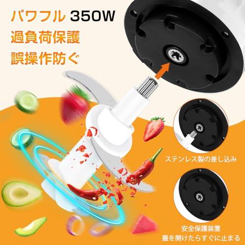 350W High-Power Food Processor, 5-in-1, Mincer, 4 Stainless Steel Blades, 600ml Glass Bowl, Mixer/Chopper, Washable, Overheat Protection, Compact Desi