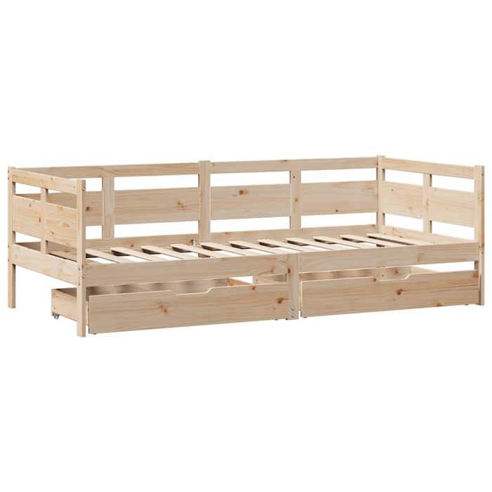 VidaXL Daybed with Drawers Without Mattress 90x190 Cm Solid Wood 3302118