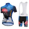 Summer Short Riding Bicycle Cycling Clothing Set Women Sport Jerseys Suits White Bib Pants
