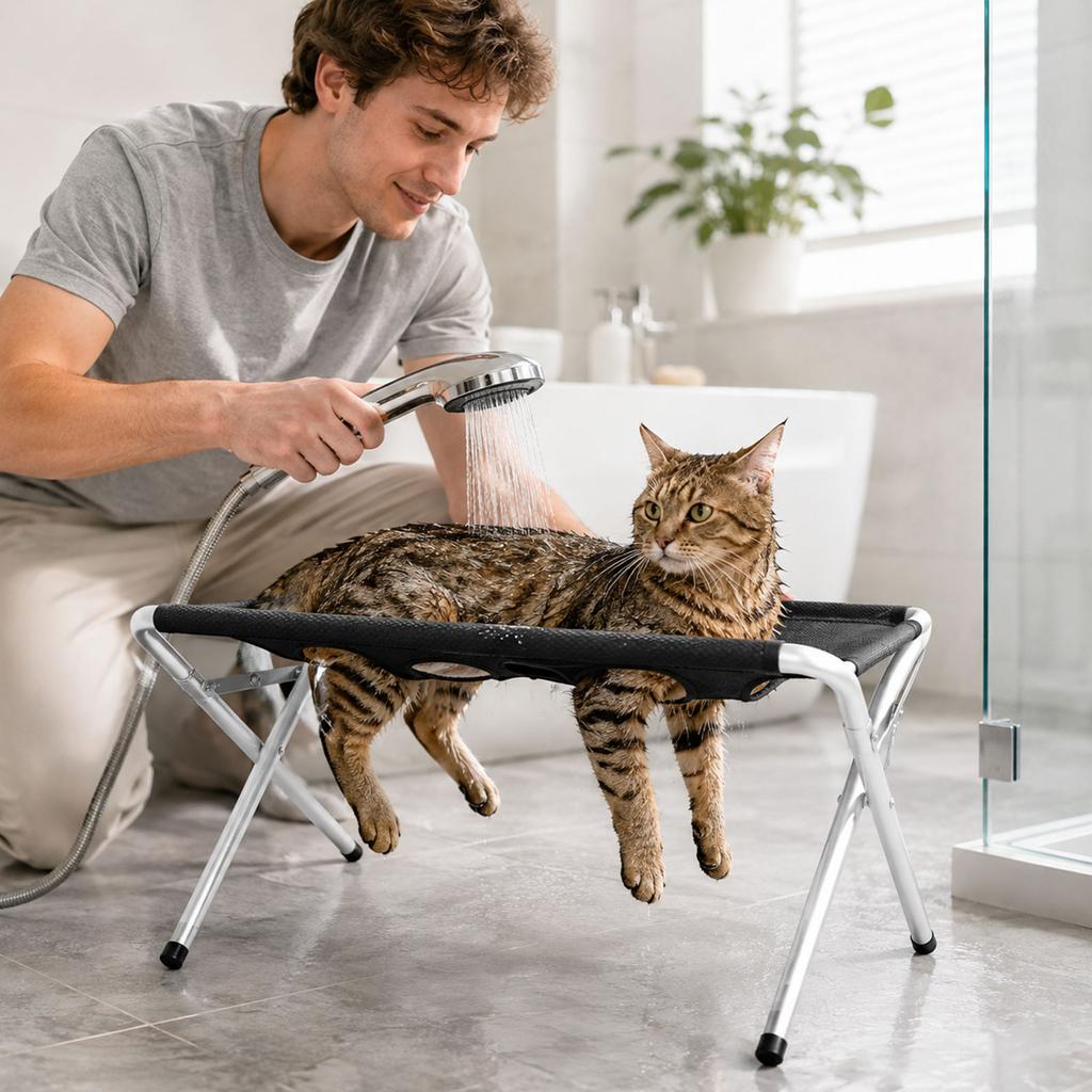 Edelstahl-Haustierbett mit abnehmbaren Teilen für Hunde und Katzen, für den Innenbereich