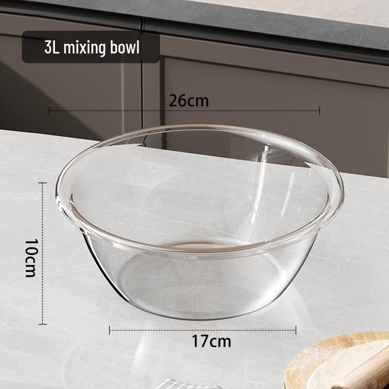 Zunwei Food-Grade Transparent Dough Kneading & Egg Beating Bowl with Lid