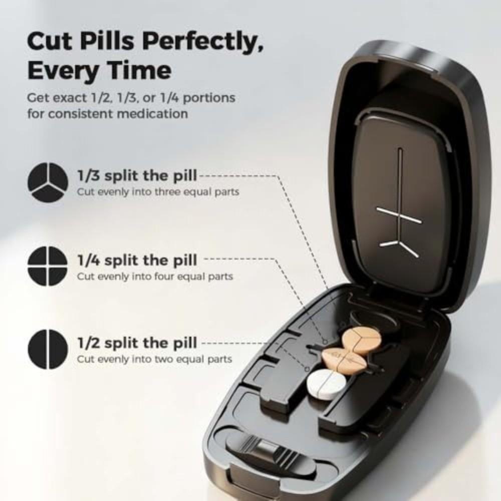 2/3/4-in-1 Pill Cutter Portable Pill Divider Drug Divider Case Pill Cutter Box  Outdoor