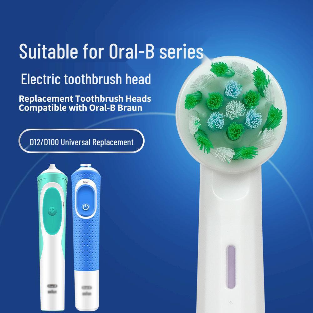 Ersatzköpfe für elektrische Zahnbürsten, kompatibel mit Oral-B Serien (D12/D100) - Keine Kupferborsten