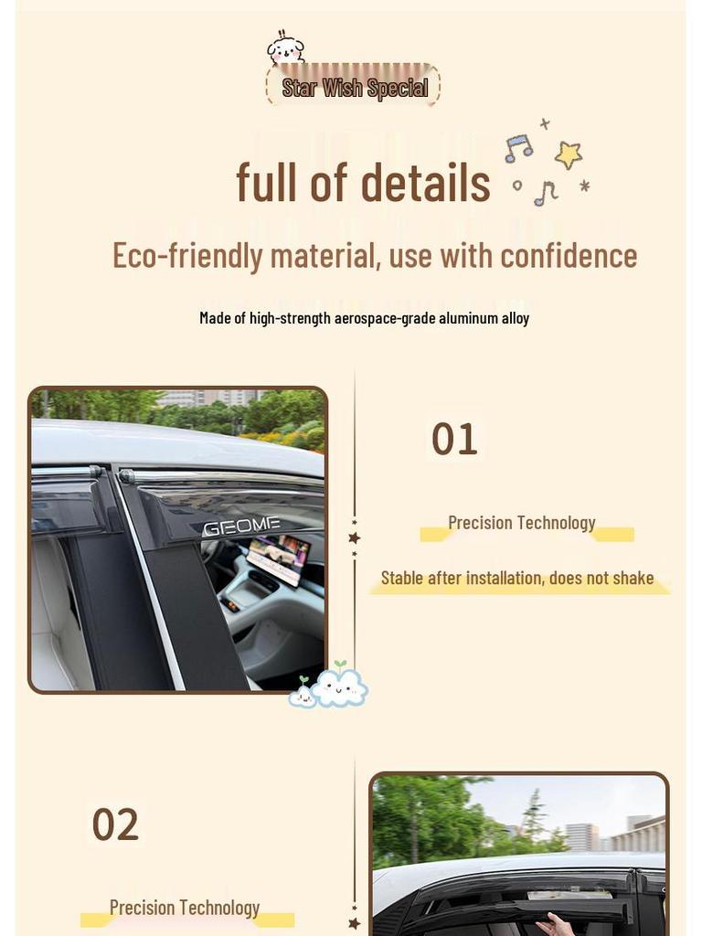 Custom Rain Guards for 25 Star Wish Car Models - Enhanced Body Exterior Decor