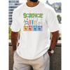 European Sizes Men's Science-Themed Short Sleeve T-Shirt - Chemistry & Physics Print  - Breathable Round Neck Casual Summer Tee