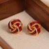 Retro Red Concentric Knot Earrings
