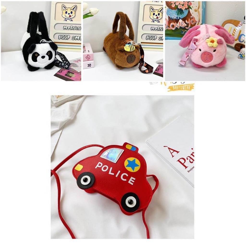 Capybara Plush Cartoon Handheld Water Trolley Bag For Kids And Teens