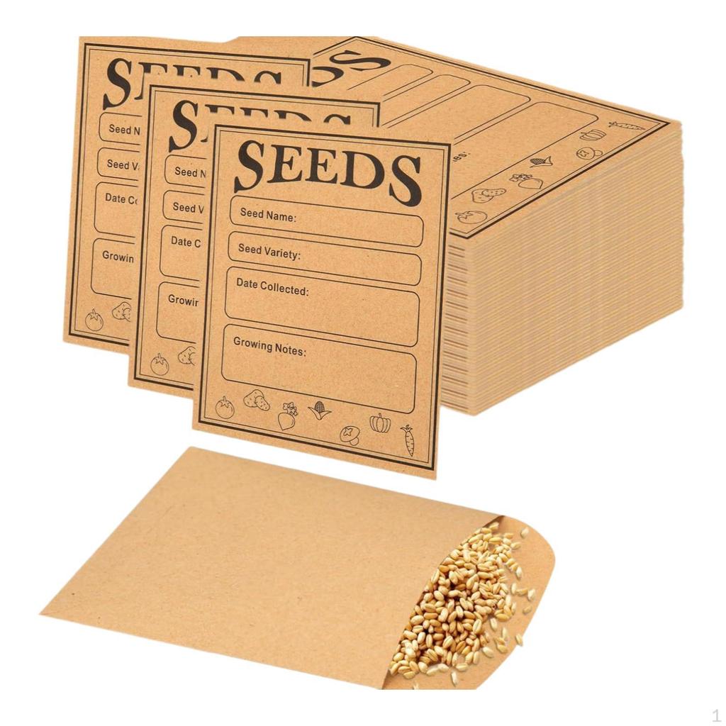50 Count Seed Storage Envelopes for Vegetable and Garden Seeds