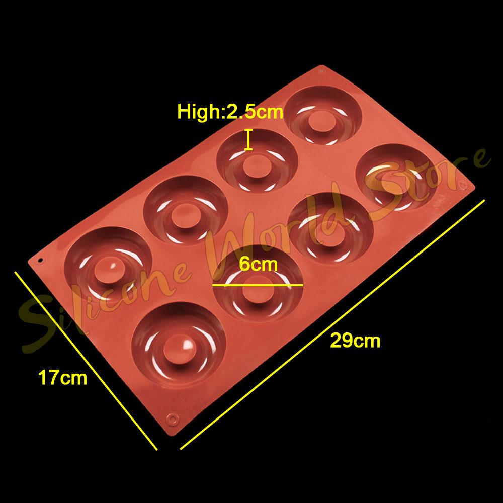 Silicone World 8 Holes Donut Silicone Molds Cookie Muffin Cake Mold Chocolate Donut Dessert Baking Pan Pastry Baking Mold