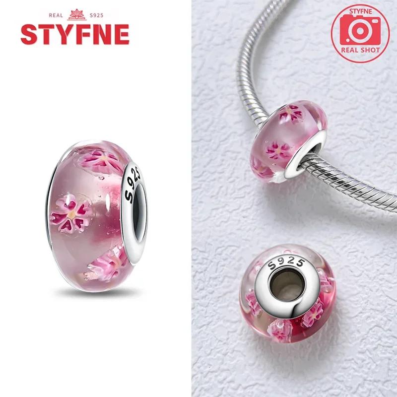 Copper Colorful Flower Series Murano Glass Beads Luxury Charm Fit Original Braceletdiy Fine Jewelry Gift For Women