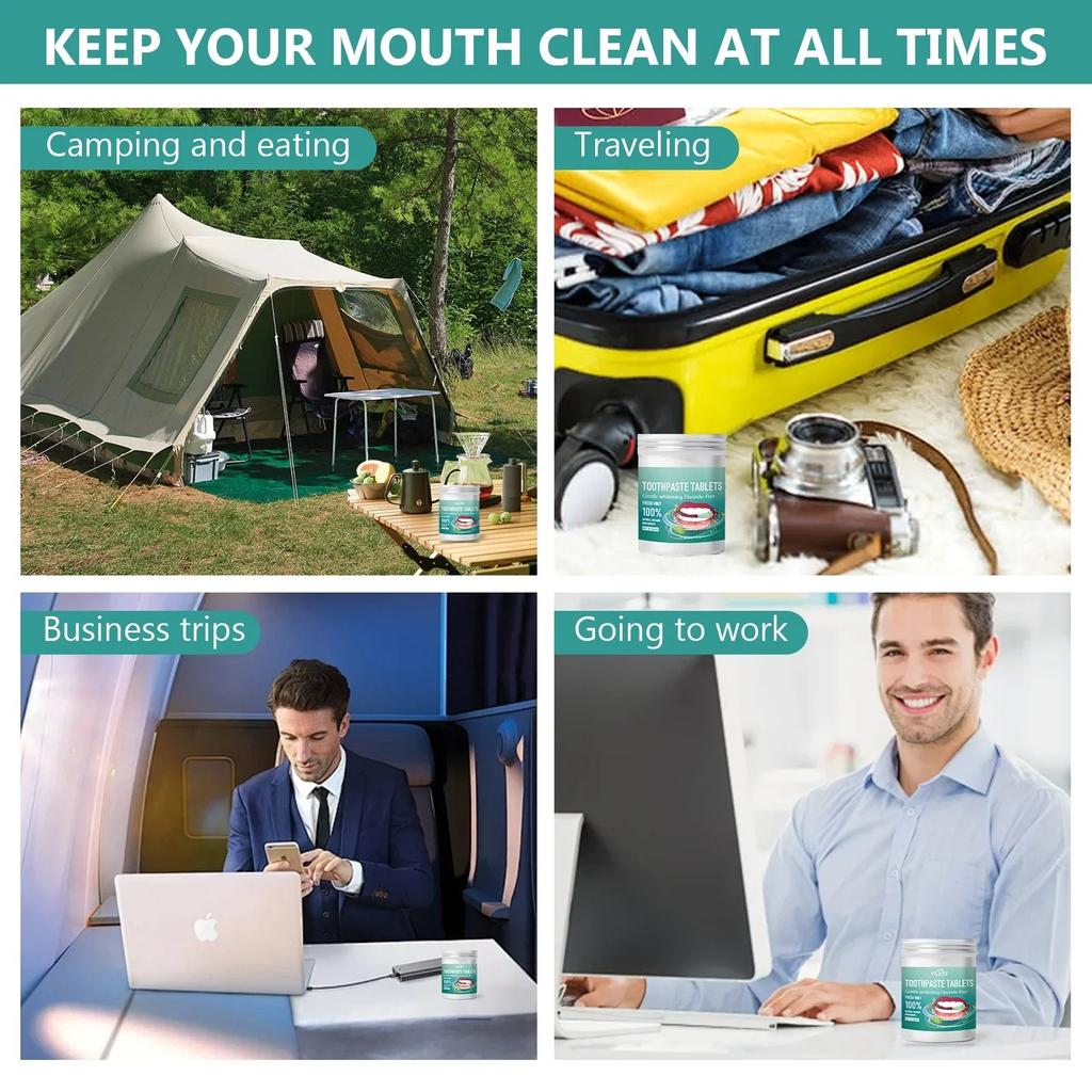 30pcs Mint Flavors Solid Toothpaste Tablet Remove Bad Breath Smoke Stains Fresh Breath Combating Tooth Decay Oral Hygiene Care