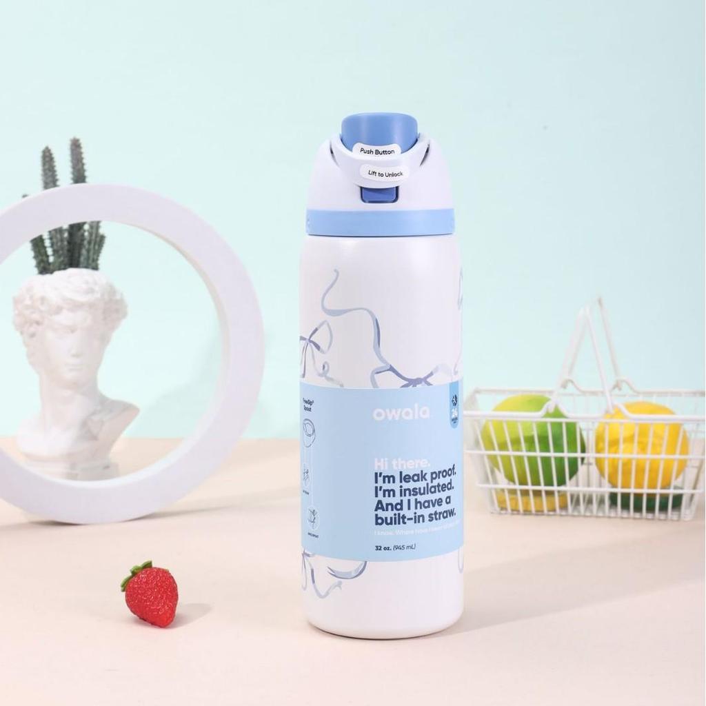 Owala Isolierte Edelstahl Sportwasserflasche - Kreativ, Modisch, Tragbarer Obstbecher