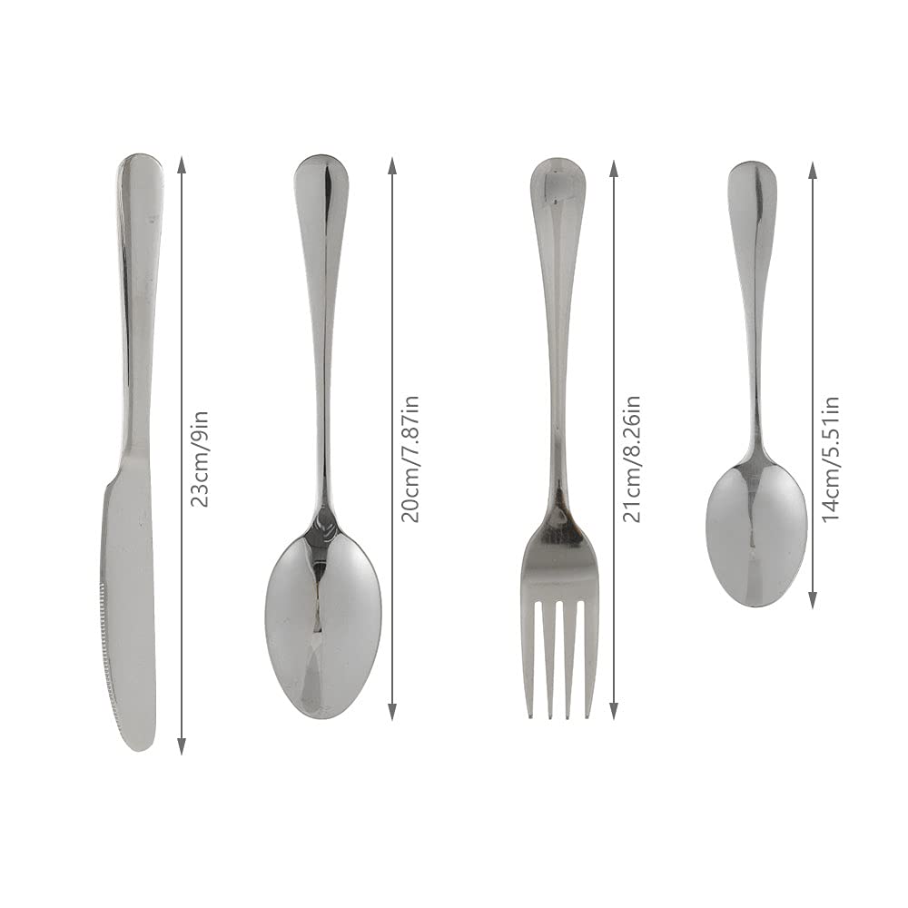 Cutlery Set for 6 Stainless Steel Dinner Western Tableware Cutipol for for Home Dishwasher Tableware Dinner Wedding Storage Box Silver 24-piece