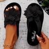 Women Floral Pattern Slippers All Seasons Easy To Put On And Take Off Vacation Style Fabric Upper EVA Sole and Insole