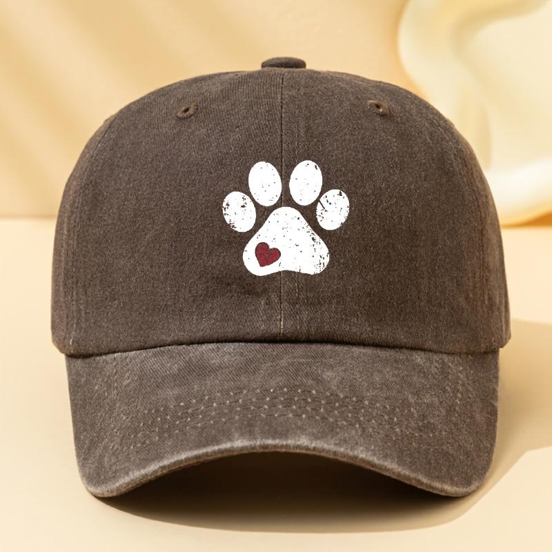 Dog Paw Print Retro Baseball Cap, Men's and Women's Duckbill Cap, Outdoor Party, Camping Trip, Sun Hat, Truck Driver