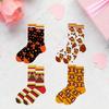 Women's Autumn Themed Socks with Thanksgiving Designs Maple Leaves Turkeys Pumpkin Prints Men's Cotton Crew Socks Gift