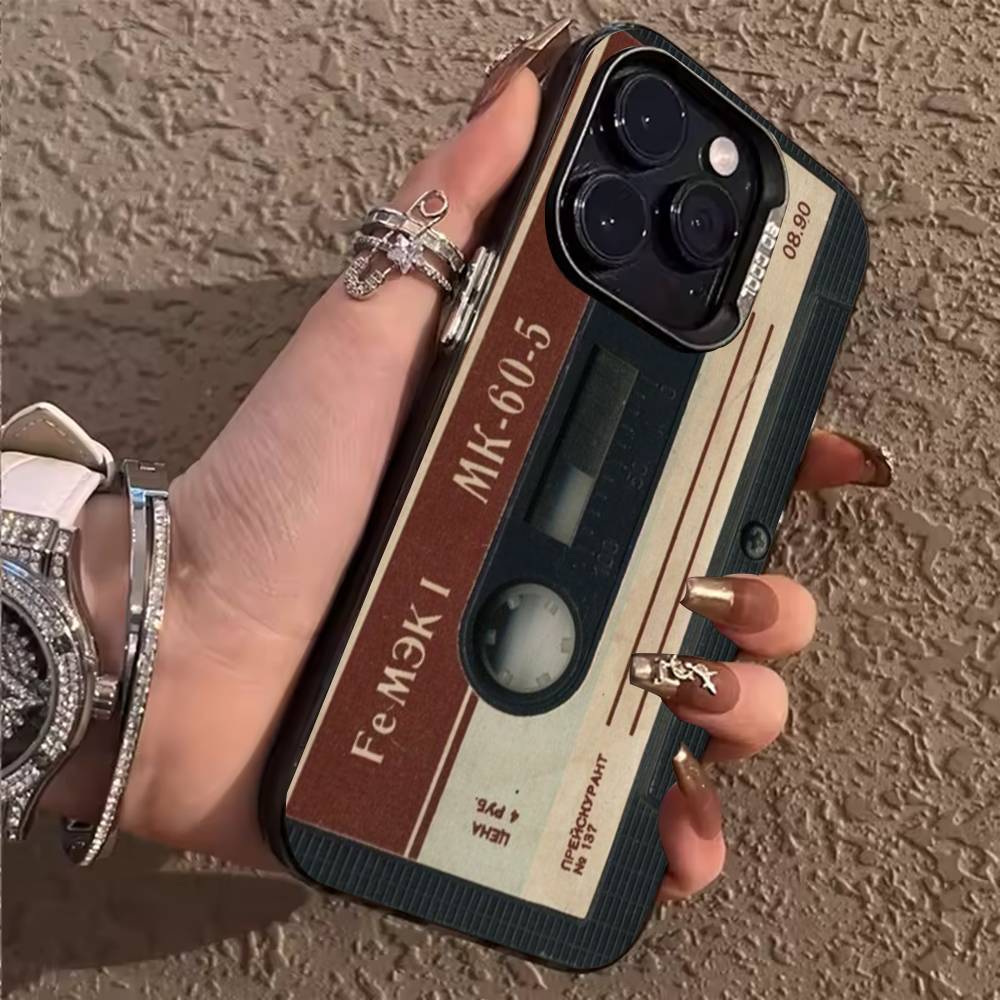 Vintage Cassette Tape Retro Phone Case for iPhone 17 Air 16 15 11 12 14 13 Pro Max XS Shockproof Cover