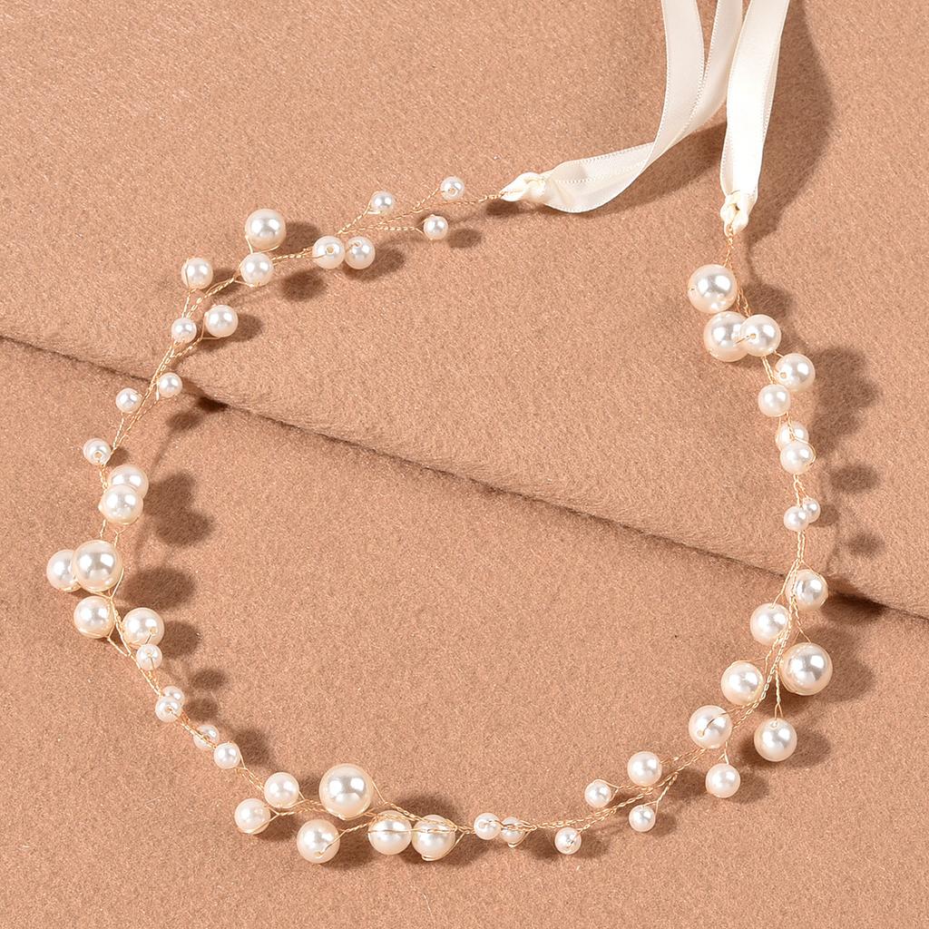 Luxury Imitation Pearl Tiaras Hairbands Handmade Headbands Girls Women Hairstyles Designs Tools Bridal Wedding Hair Accessories