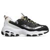 Skechers DLites Tessuto Pelle Sintetica Comode Moda Basse Sneakers da Papà Sneakers Donna Nero Oro 99999957-BKGD