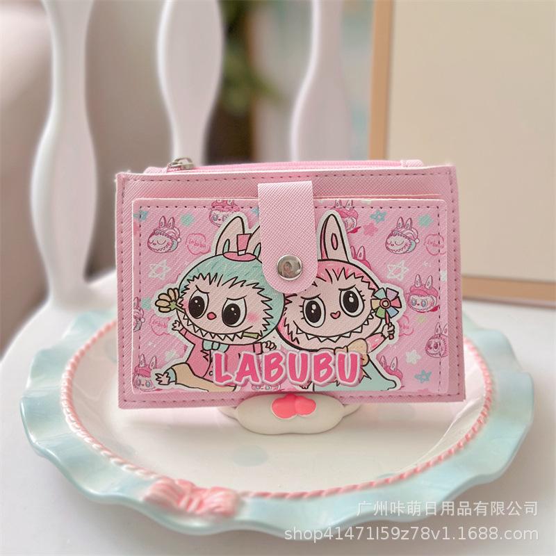 Labubu Card Bag Card Holder, Student Wallet, Public Transportation Card Card Holder, No Card Storage Bag, Portable and Portable Cartoon Wallet