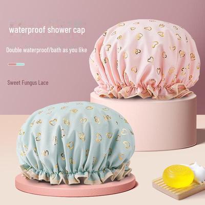 Wasserdichte Doppelschichtige Duschhaube aus Polyester-Baumwolle für Damen