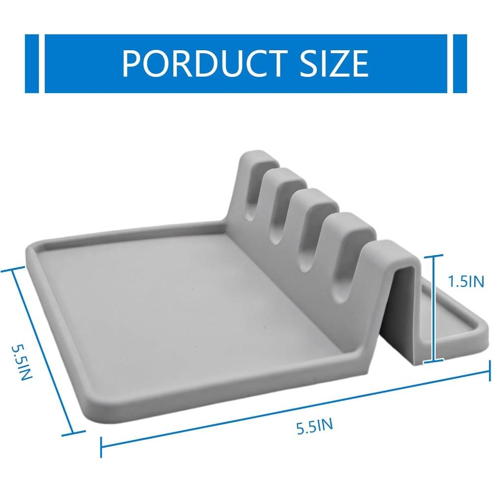 1Pcs Kitchen Silicone Utensil Holder Pad Heat Resistant Spoon Rack Suitable For Dishwasher Cleaning Kitchen Utensils Holder