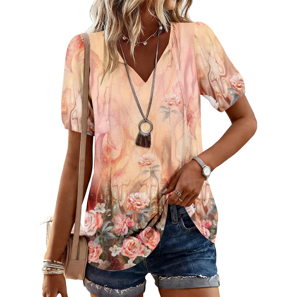 Women's Fashionable Casual Vintage Printed Top