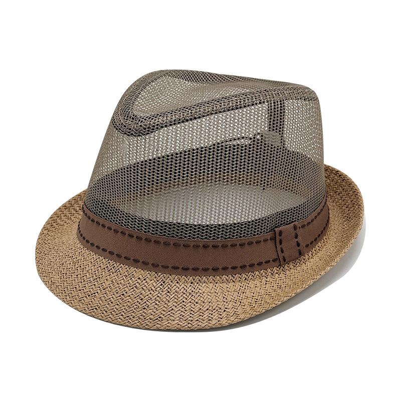 

Шляпа Джазовая шляпа Летняя сетчатая шляпа Дышащая Защита от солнца Защита от солнца Мужчины и женщины Одинаковая Цилиндр Соломенная шляпа Для путешествий на открытом воздухе M（56-58cm）