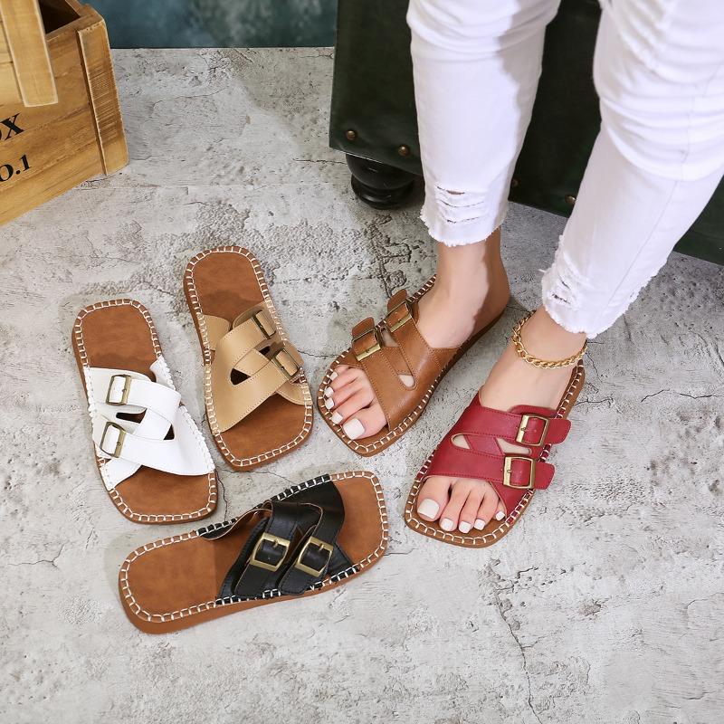 Fashion Shoes Women Ladies' Slippers Female Beach Luxury Slides Soft Flat Summer 2025 Designer Rome