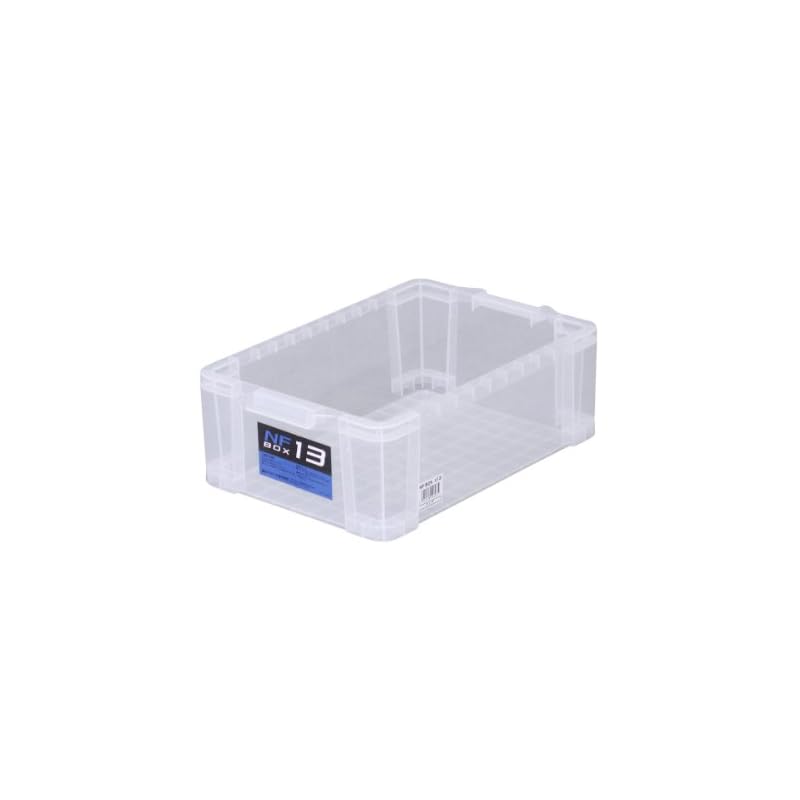 JEJ Astage Storage Box, Made in Japan, NF Box #13, Stackable, Clear, Disaster Prevention [Width 29 x Depth 43.5 x Height 14.5cm]