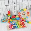 Early Childhood Development Toy Set: Beaded Blocks, Knock Piano, Twist Worm - Ideal Gift for Babies and Toddlers