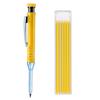 Mechanical Carpenter Pencils with 6 Refill Construction Pencil with Built-in Sharpener Deep Hole Long Nib Marker Pen for Woodworking Architect Marking