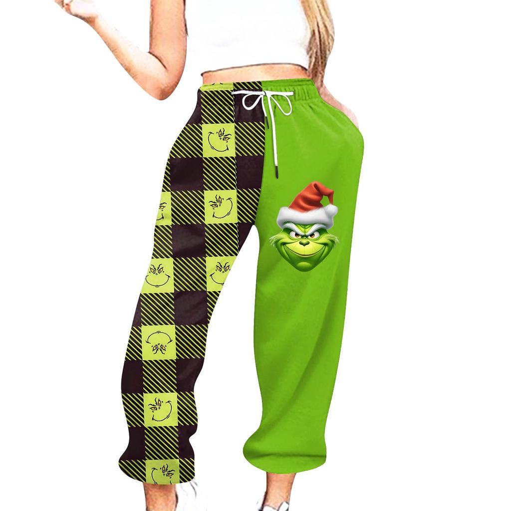 Women's Casual Fashion Christmas Printed Casual Sweatpants Elastic Waist Drawstring Pants