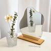 Wave Mirror with Wood Korean Unbreakable Room Makeup Present Stand, Acrylic, Style, Mirror, Mirror, Irregular, Stylish, Interior, Mirror,