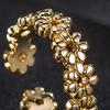 Foot Ring Comfortable Alloy Joint Ring with Exquisite Flowers Adjustable Opening Design Electroplated Toe Ring