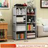 Large Combination Bookshelf: Floor-Standing Storage Rack with Desktop Steel Pipe Shelves for Kids