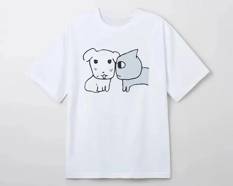 Interesting graphic Korean-style men's T-shirt fashionable Harajuku short-sleeved T-shirt, casual and high-quality short-sleeved