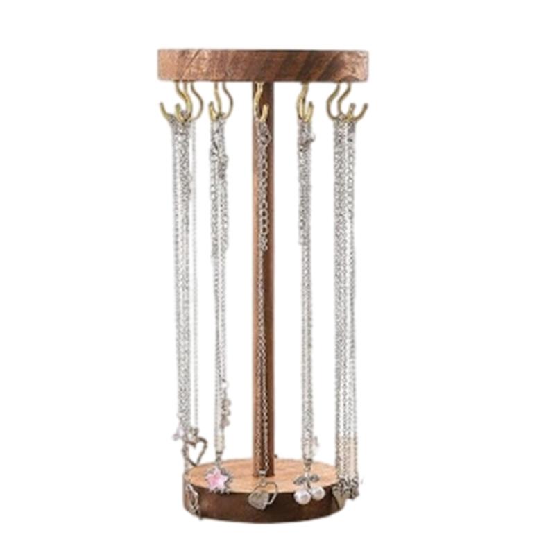 Bracelet Hanging Stand Jewelry Display Rack Wood Texture Bracelet Holder for Displaying Necklaces Earrings and Bracelets