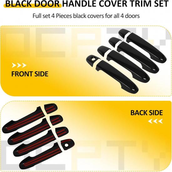 OCPTY 4PCS Door Handle Covers for 2012-2017 for Toyota Camry Exterior Driver Side & Passenger Side Car Door Handle Covers Trim Kit Black