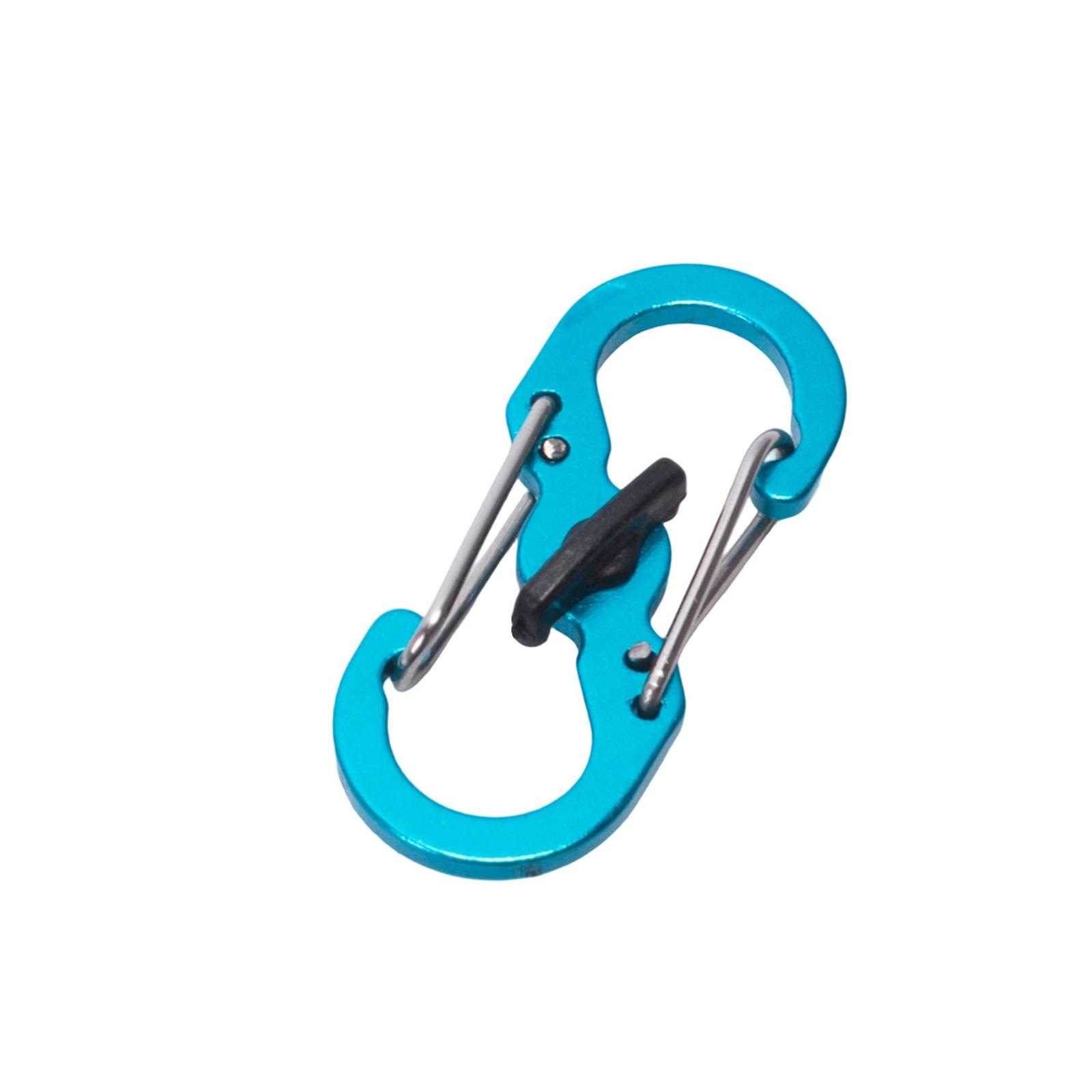 

Zipper Clips Theft Camping Carabiner with Lock S Type Keychain Hook -Theft for Backpacks, Purses one size синий