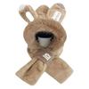 Winter Plush Hat Hooded Scarf Cute Little Fox Hat Scarf Integrated Women's Thickened Warm Versatile Trendy Hat